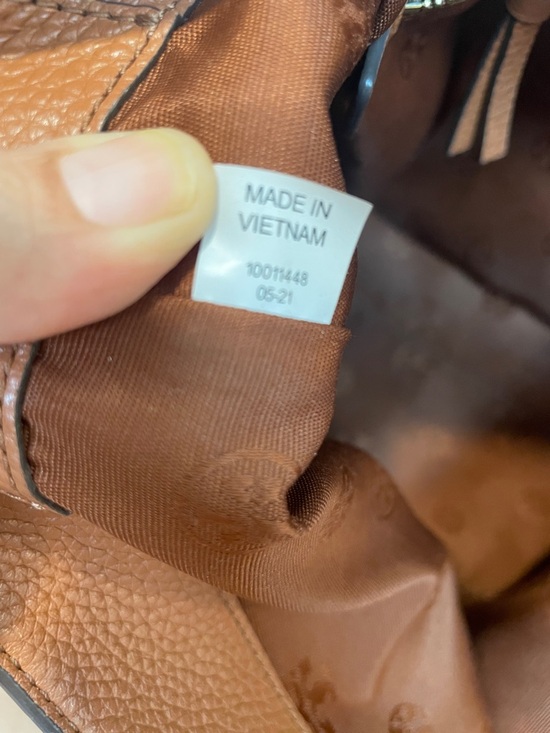 Tory Burch Thea Cognac Pebbled Leather Hobo Shoulder Bag with Tassel - Picture 6 of 10